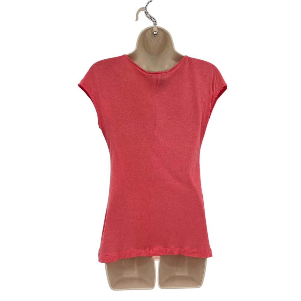Boston Proper Babydoll Top Womens XS Coral Modal Empire Waist Surplice V-Neck - Picture 4 of 9